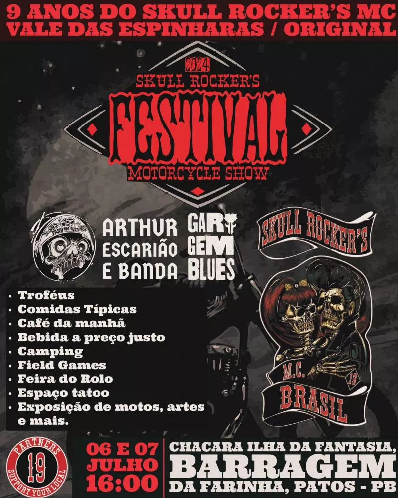 Skull Rocker S Festival Motorcycle Show Celebra Anos Grandes