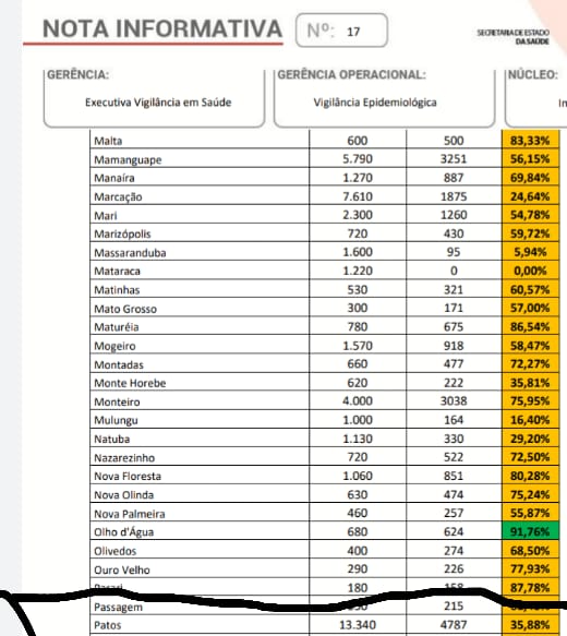 Gerente de vigilância em saúde diz que Patos teve balanço positivo na vacinação contra H1N1