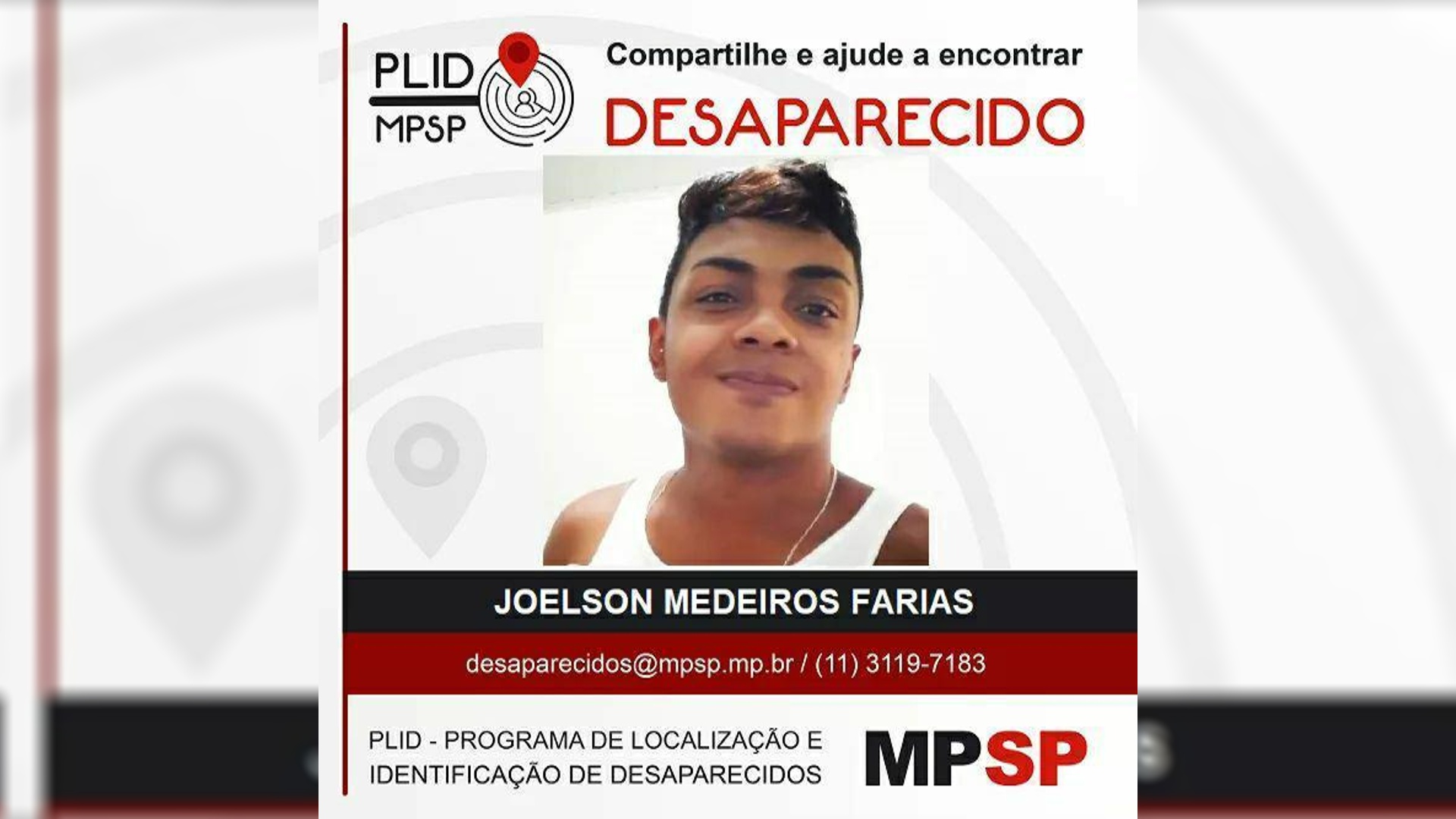 Jovem de São José de Espinharas está desaparecido em São Paulo e família busca por informações