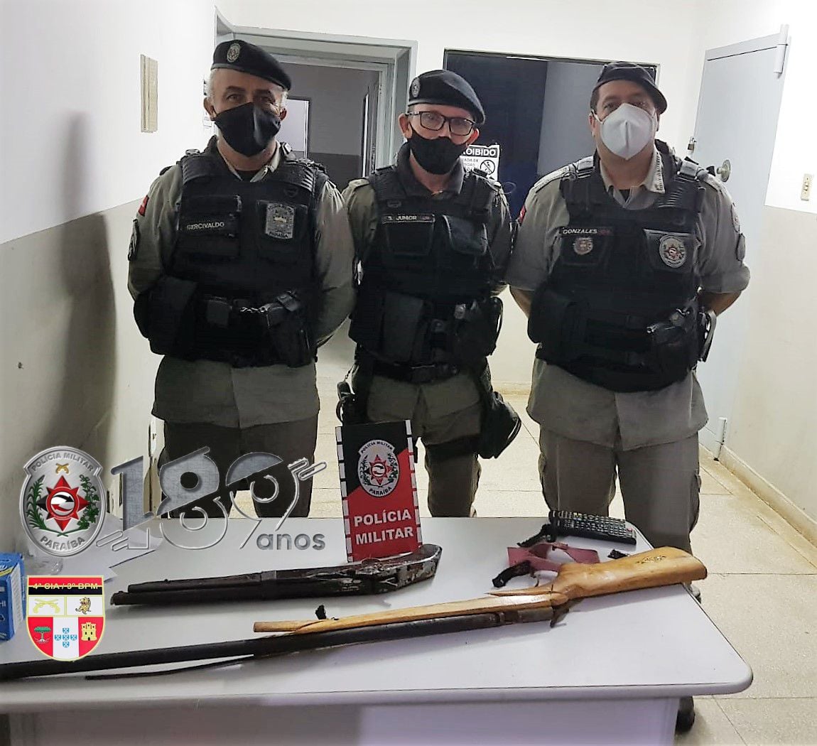 Cacimbas-PB: Polícia age rápido, apreende arma de fogo e evita homicídio na zona rural