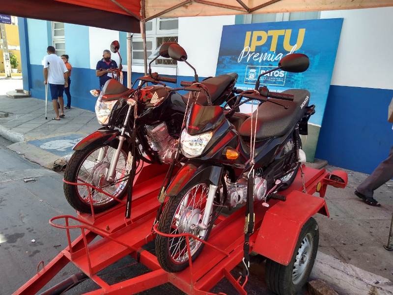 Prefeitura de Patos sorteia no dia 15 de junho a primeira motocicleta da campanha do IPTU Premiado 2021