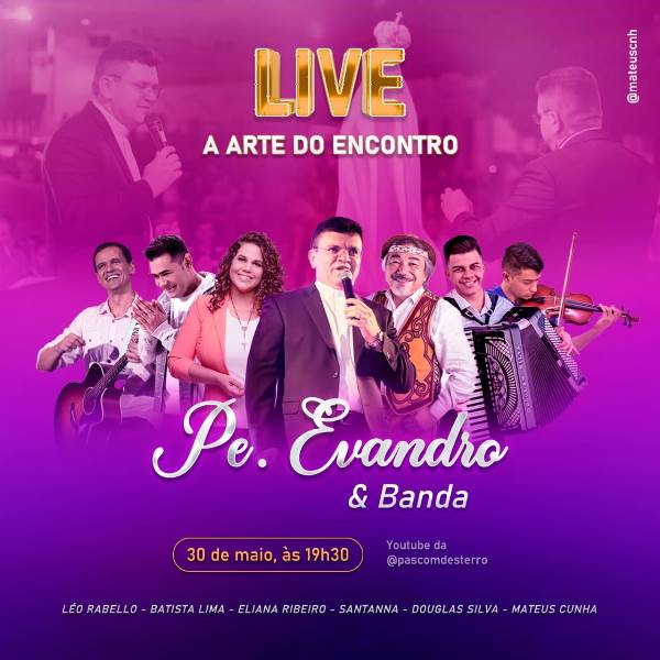 Padre Evandro recebe, em live beneficente, Batista Lima, Eliane Ribeiro, Santanna e outros convidados