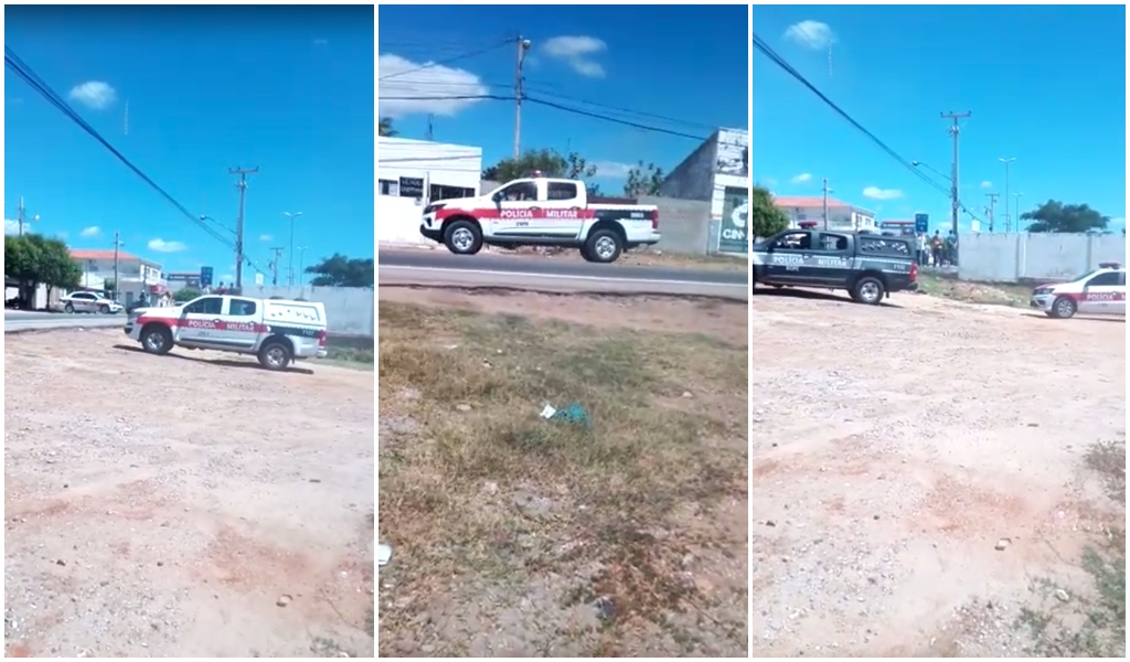 Em cortejo, viaturas da PM conduzem corpo do Sargento Modesto, que morreu vítima de COVID-19