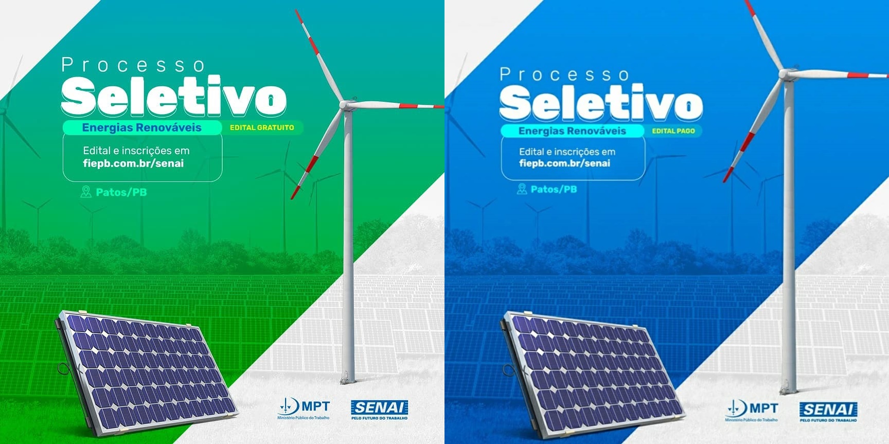 Oportunidade para Patos e região. Cursos na área de energia renovável. Veja