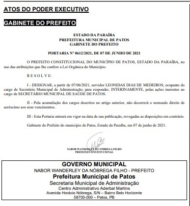 Prefeito Nabor nomeia Leônidas Dias para Secretaria de Saúde