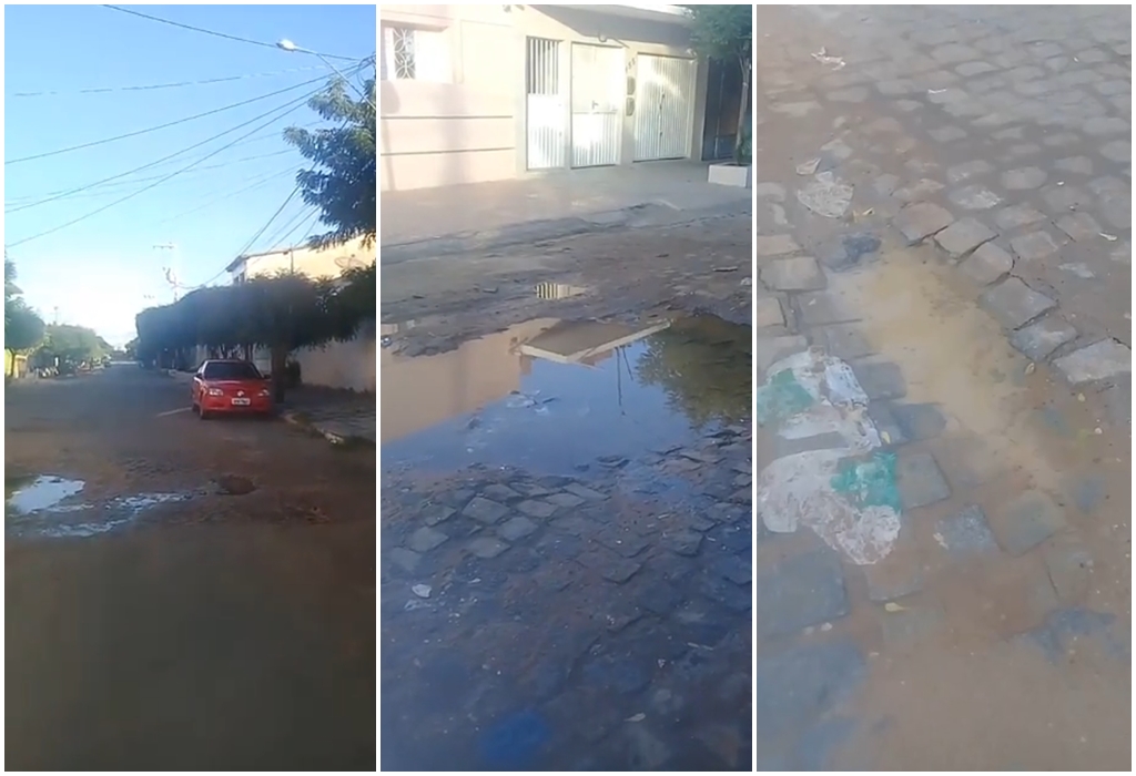 Morador denuncia vazamento de água limpa há vários dias no Santo Antônio, em Patos