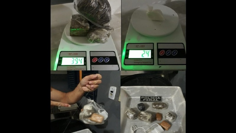 Polícia intercepta mais droga que seria lançada dentro de presídio do Sertão