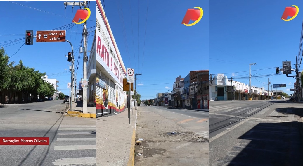 Patos tem seu primeiro dia de semi-locwdown. Veja como ficaram as ruas da cidade. Vídeo