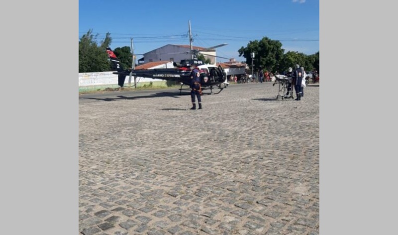 Paciente é transferido de helicóptero de JP para Hospital Regional de Piancó