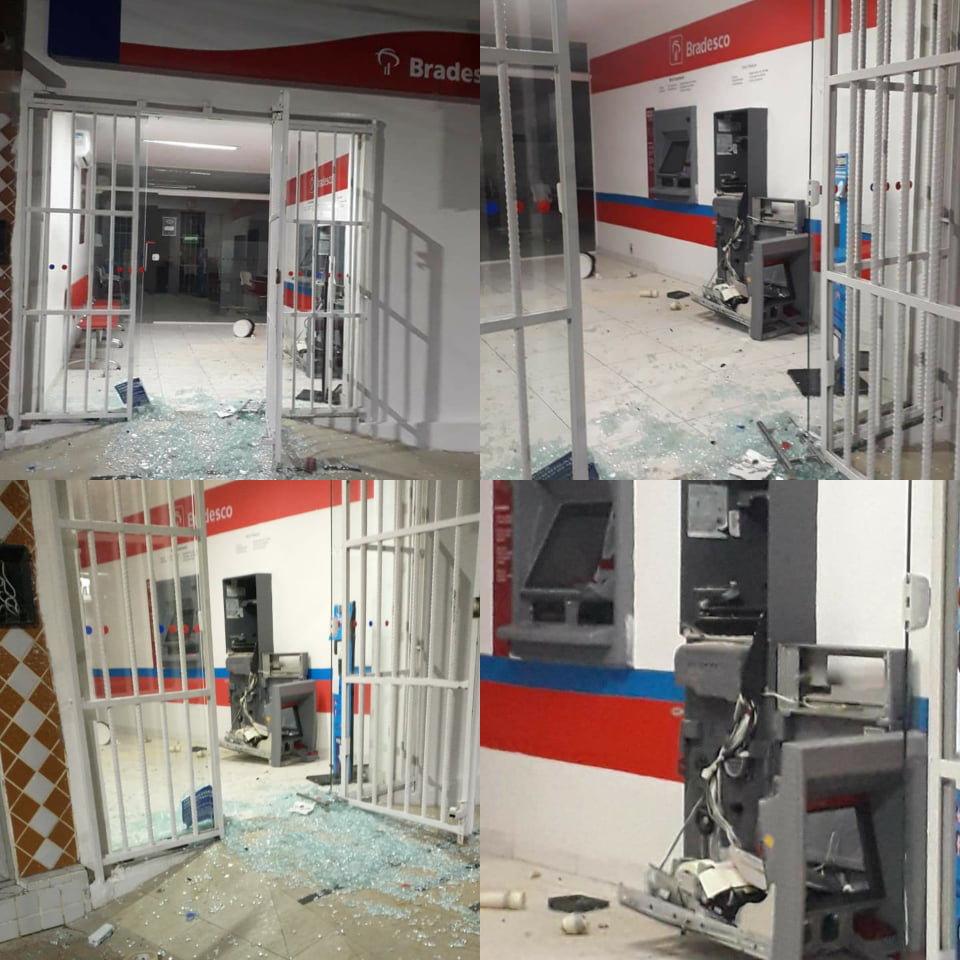 Bandidos ‘tocam o terror’ em Taperoá e explodem pela 4ª vez agência do Bradesco da cidade