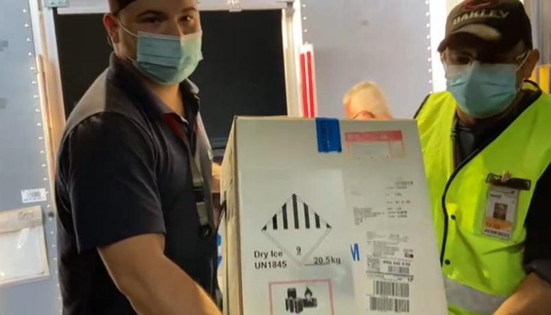 Brasil recebeu lote com 842 mil doses da vacina Pfizer via Covax Facility neste domingo (20)