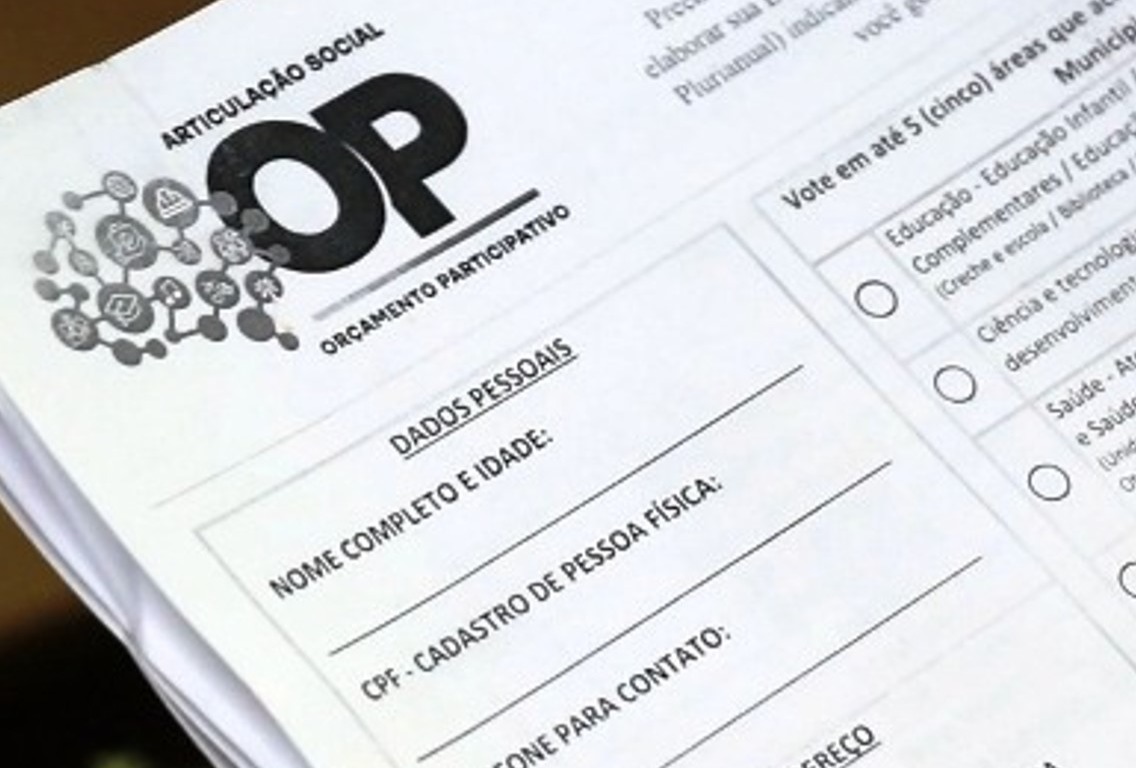 Orçamento Participativo 2021: População tem até o próximo dia 30 para participar via internet