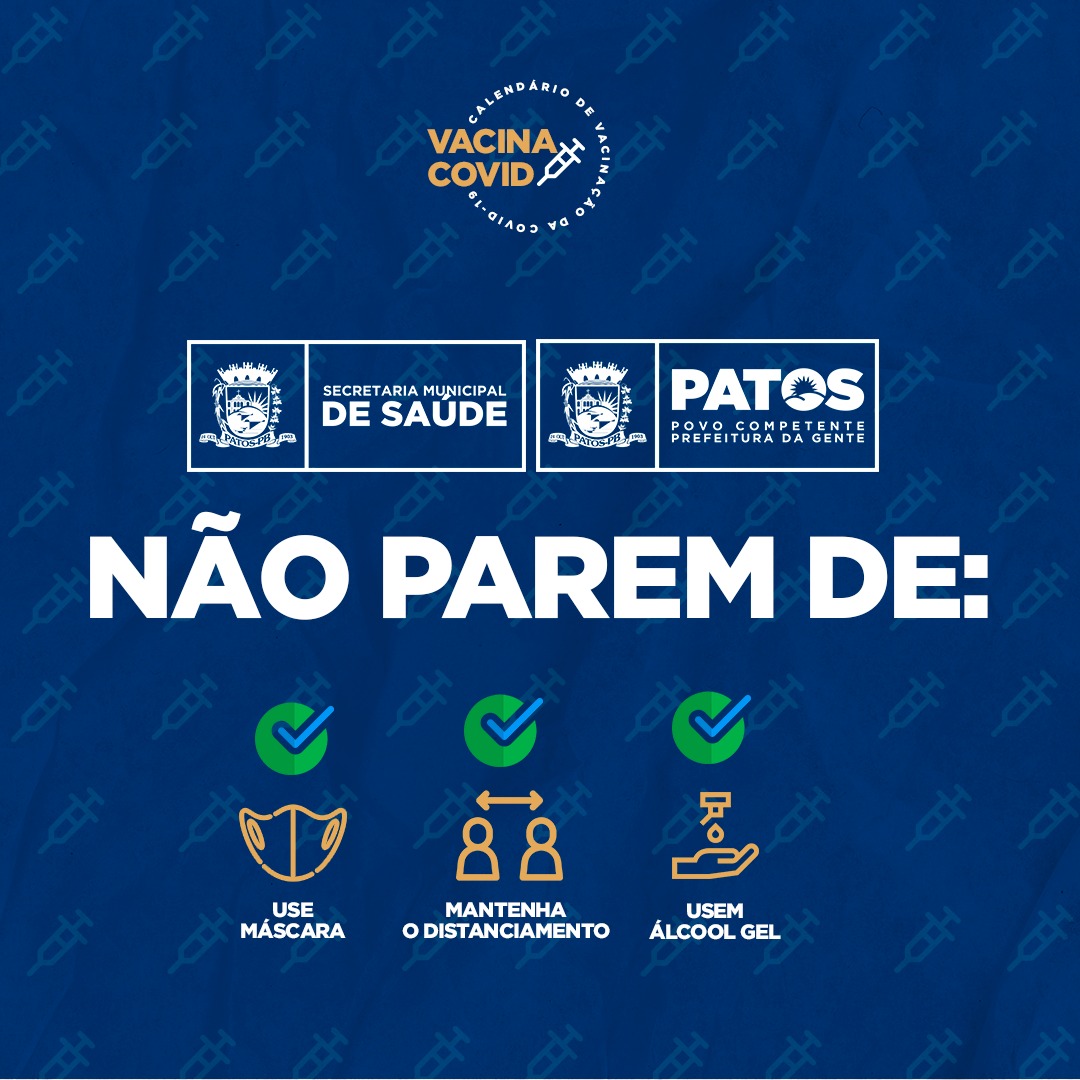 População de 55 a 59 anos e outros grupos prioritários serão imunizados a partir de segunda-feira (28), em Patos contra covid-19