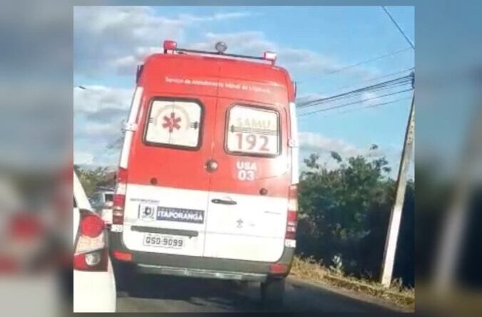 Acidente entre moto e uma ambulância do SAMU deixa um morto em Piancó