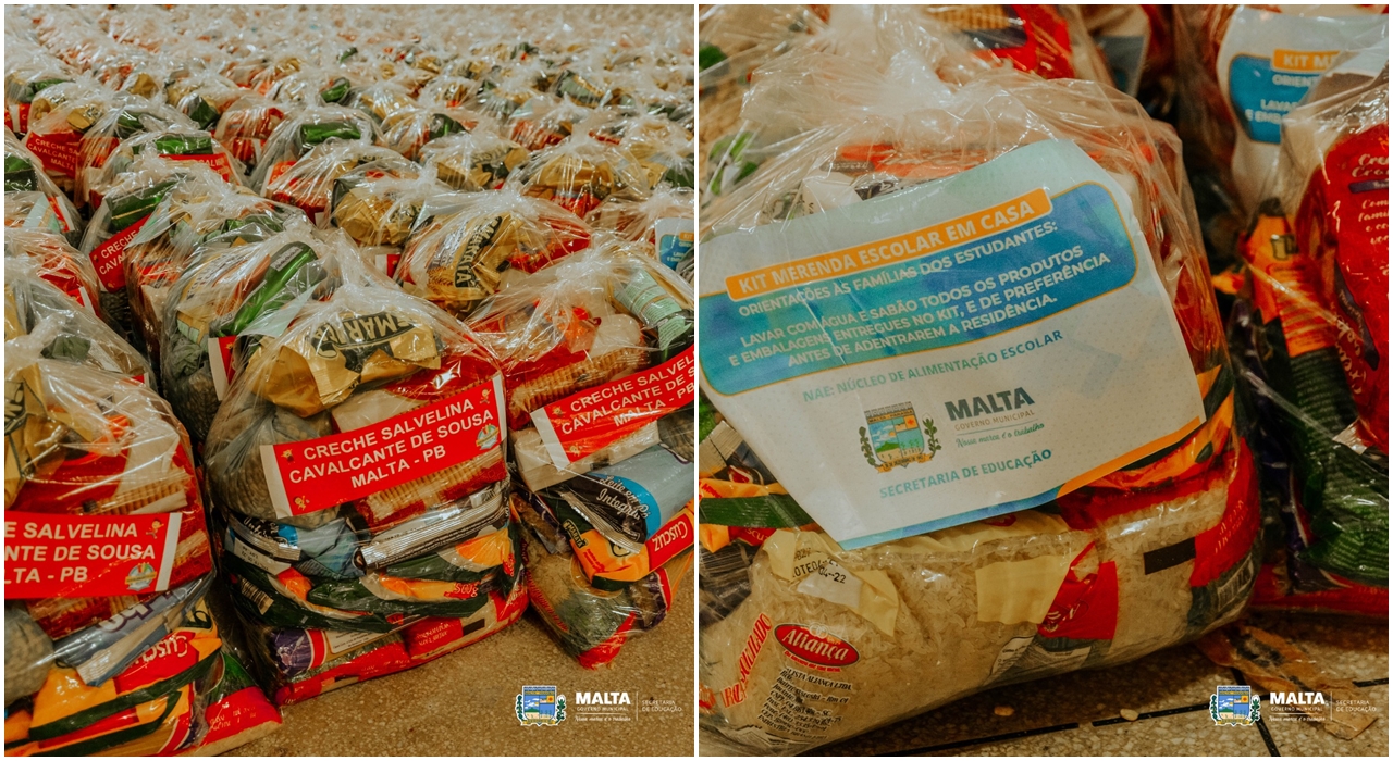 Prefeitura de Malta garante entrega dos kits de merenda escolar da rede municipal de ensino