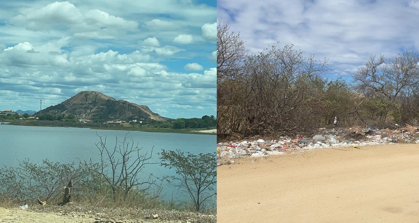 Em Patos: Descarte de lixo doméstico a céu aberto na cabeceira do Açude do Jatobá causa preocupação. Veja o vídeo