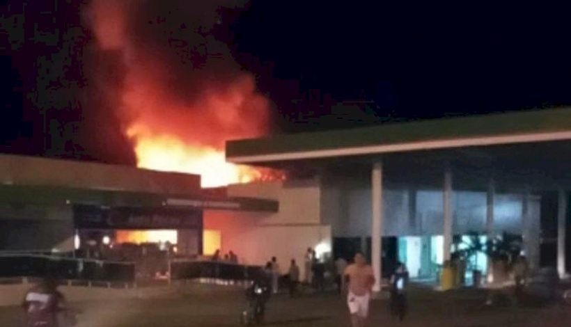 Somente com a chegada do Corpo de Bombeiros chamas de fogo em posto de combustível são contidas, em Conceição