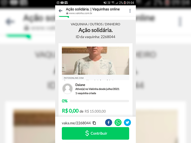 “É golpe”, afirma familiares de patoense que morreu em Santa Catarina, sobre campanha pedindo ajuda na Internet