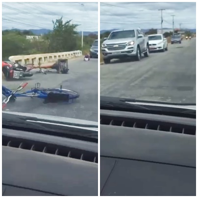 Vítima tenta correr das abelhas, cai em ponte, após ser atacada neste sábado (07) em Patos