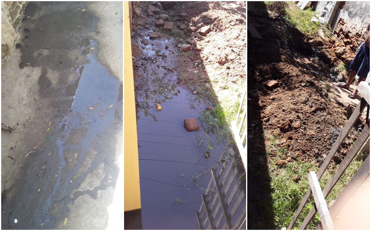 Moradora denuncia galeria estourada no bairro Jatobá: “lama na porta e mau cheiro dentro de casa”