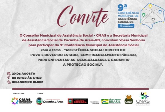 Cacimba de Areia prepara sua 9ª Conferência Municipal de Assistência Social