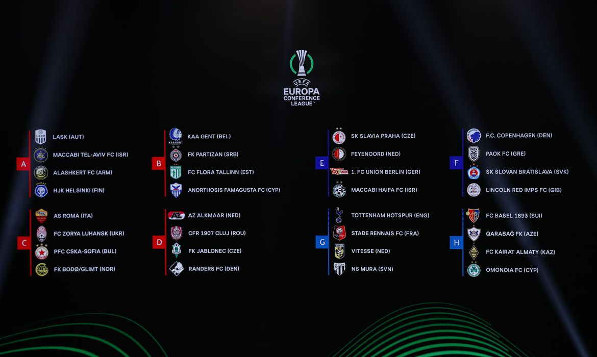 Uefa sorteia os grupos da próxima Liga Europa