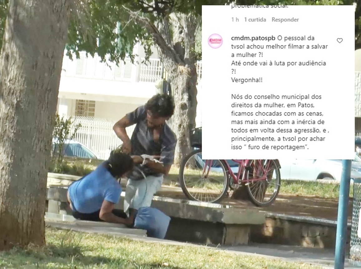 Conselho dos Direitos da Mulher de Patos critica imagens de agressão divulgadas pela TV Sol; equipe emite nota e rebate comentários
