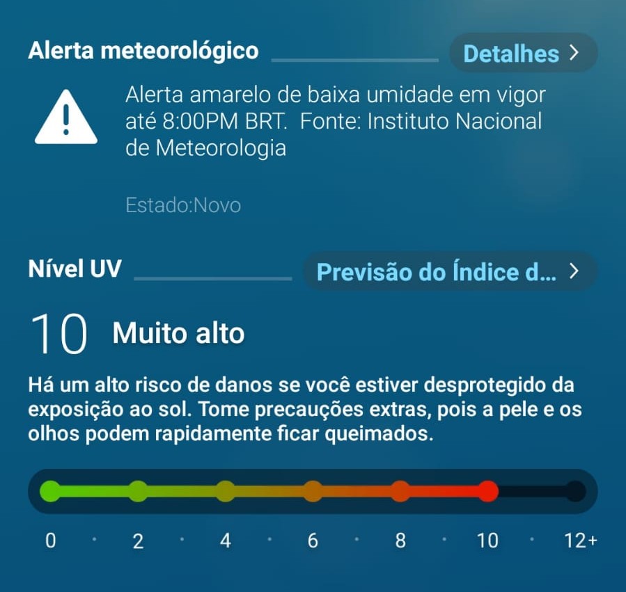 Meteorologia emitiu alerta de alta radiação solar na tarde desta segunda (06), em Patos