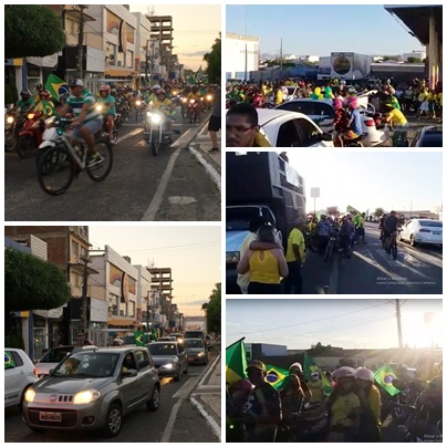 Centenas de pessoas vão às ruas em Patos neste 7 de setembro em apoio ao presidente Bolsonaro