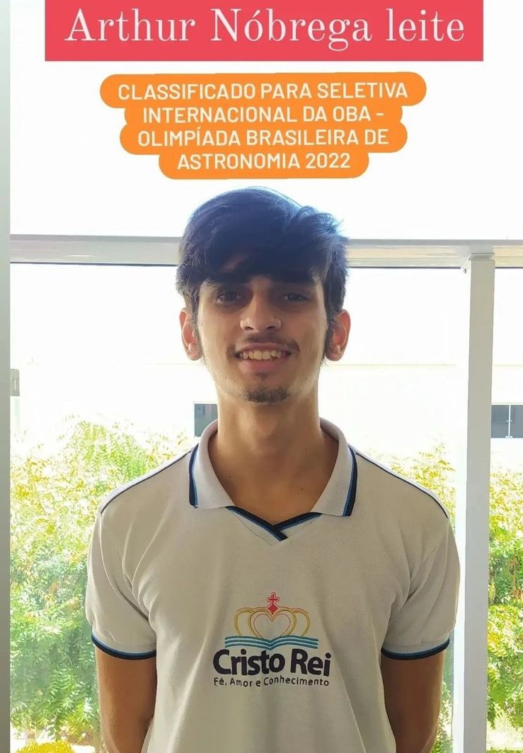 Estudante patoense disputará vaga nas Olimpíada Internacional de Astronomia e Astrofísica