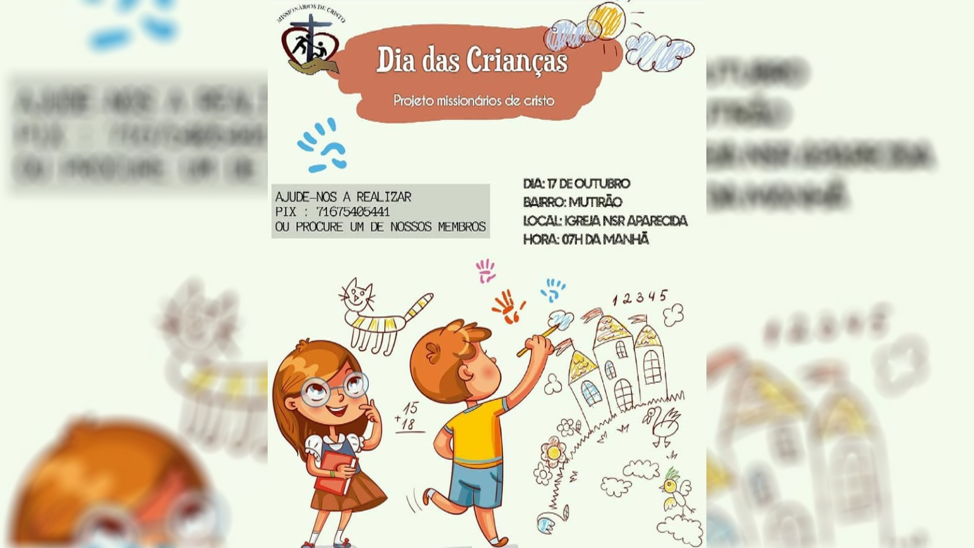 Missionários da igreja de São Pedro solicitam apoio dos patoenses para realizar o Dia das Crianças no bairro Mutirão