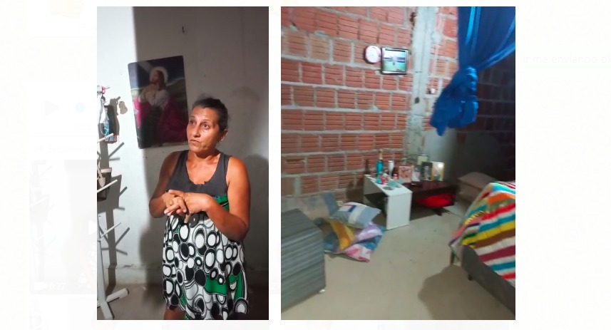 Mulher desempregada e sem moradia decente faz apelo para conseguir um trabalho e terminar seu “quartinho”. Veja
