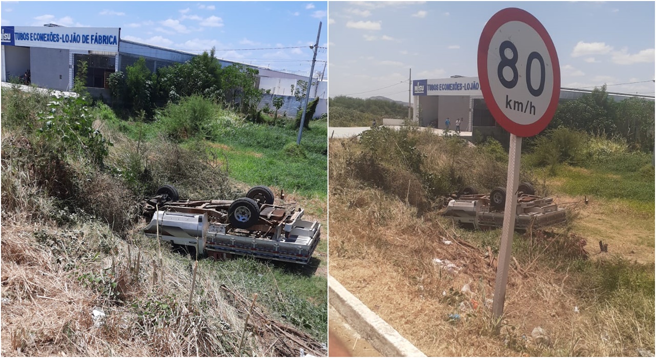 Caminhonete D20 sai da estrada e capota várias vezes em Patos, na BR-230; motorista saiu ileso - Veja
