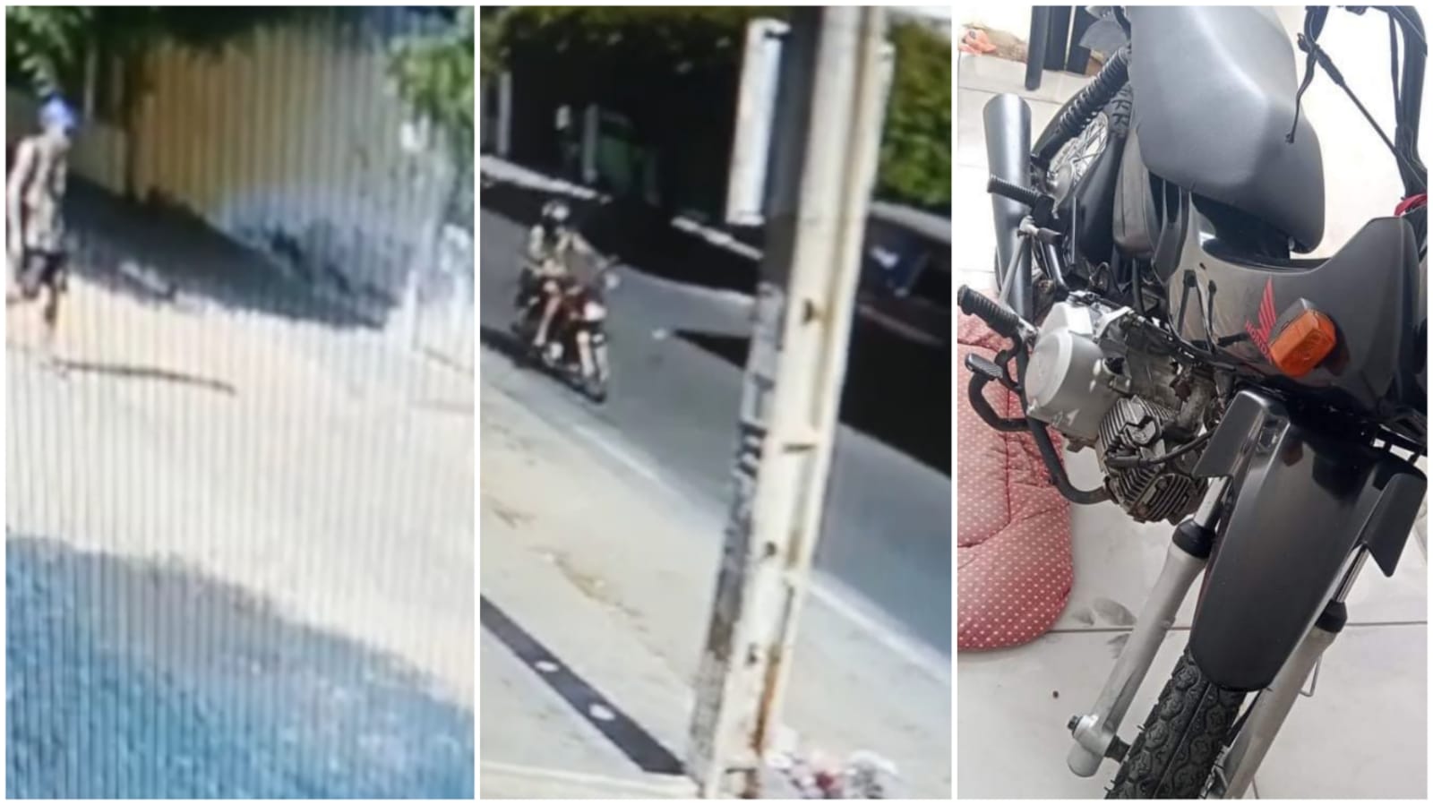 Divulgadas imagens de suspeito que furtou motocicleta na tarde desta segunda-feira (11), em Patos