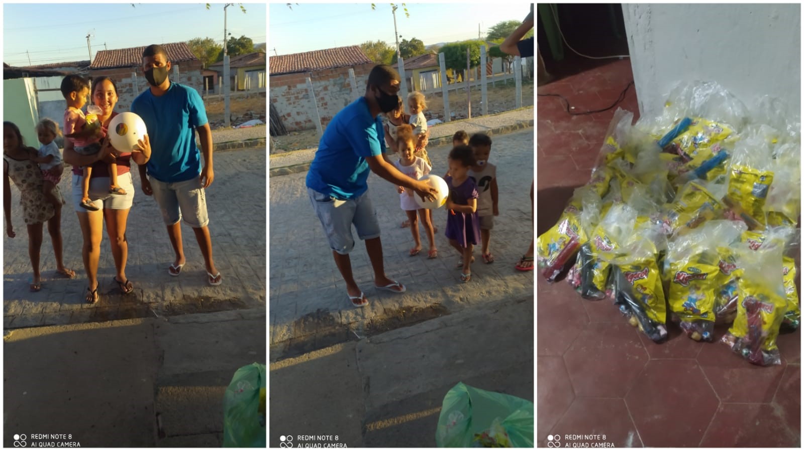 Morador do bairro Vila Teimosa, em Patos, organiza festa da criança com distribuição de brindes e brinquedos