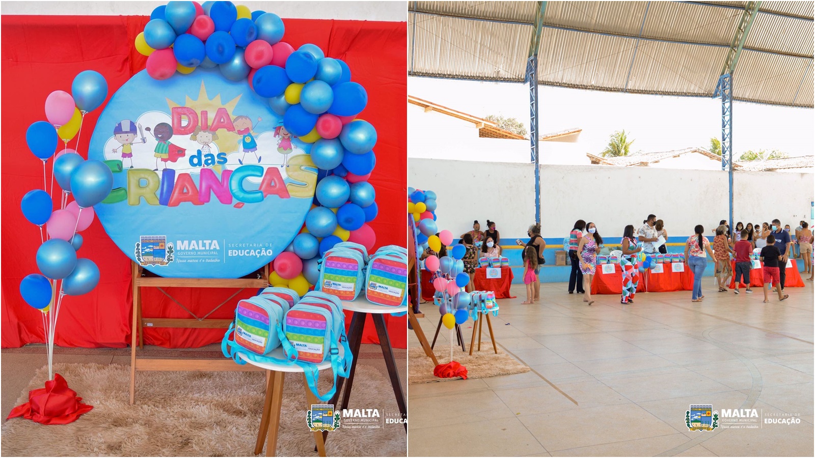 Prefeito de Malta Igor Rosa e Secretária de Educação acompanham comemoração do dia das crianças