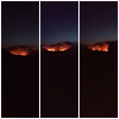 Focos de incêndios queimam vegetação na Serra de Teixeira. População teme que as chamas cheguem às residências. Veja as imagens