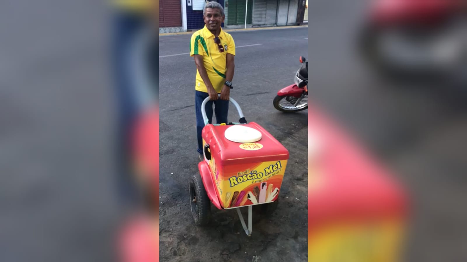 Final feliz: vendedor de picolé ganha novo carrinho com ajuda de populares