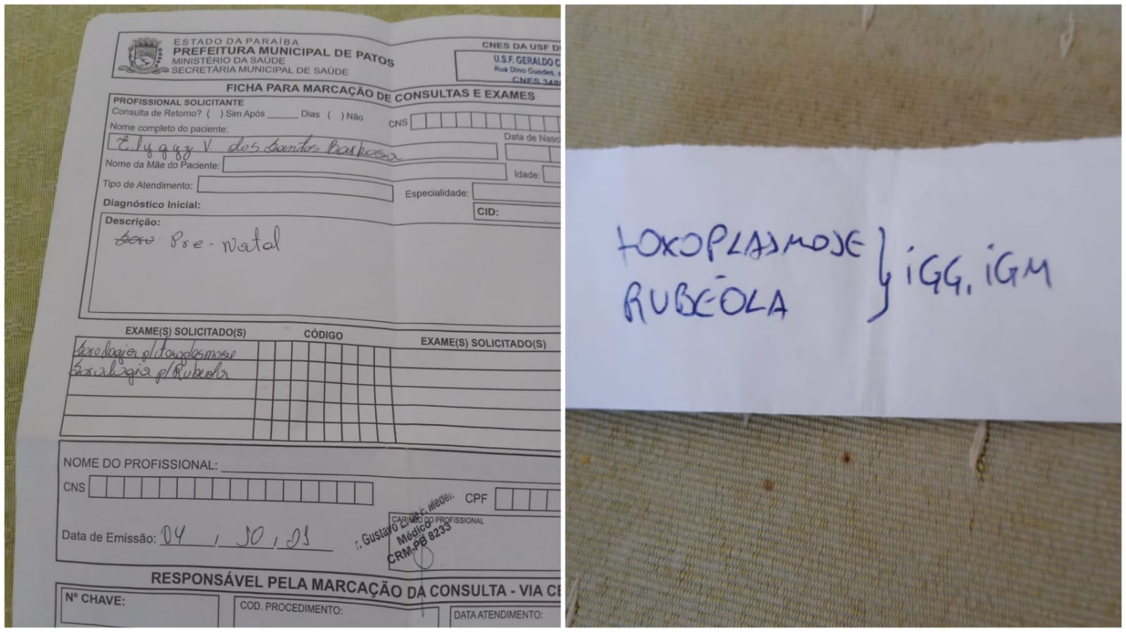 Senhora pede ajuda para pagar exame de sua neta, que está grávida e sem condições; veja como ajudar