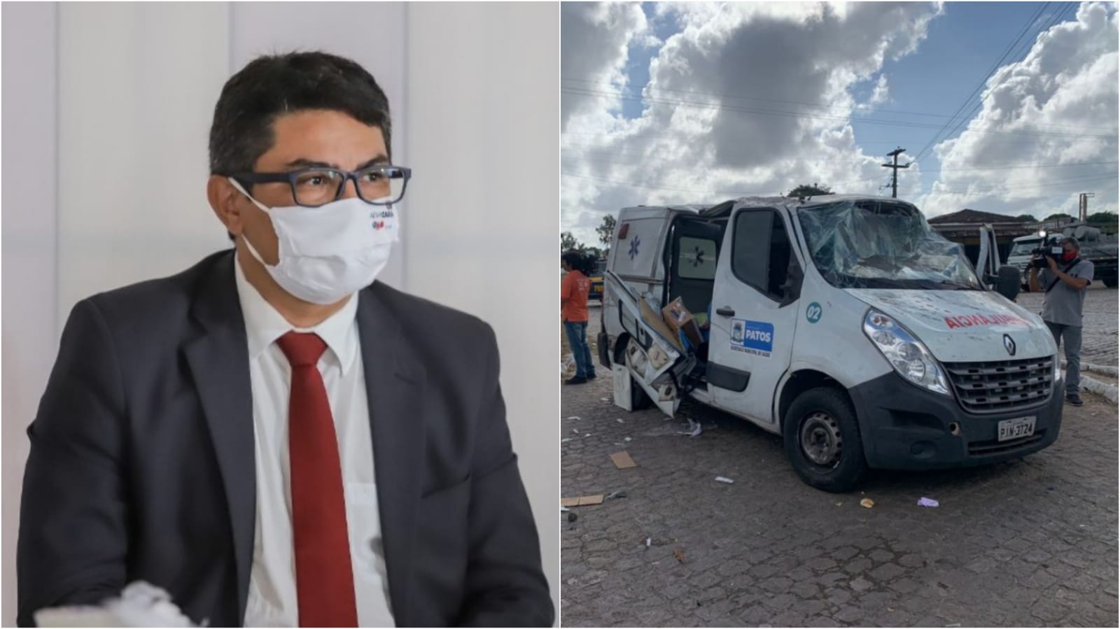 Secretário de Saúde de Patos se pronuncia sobre capotamento de ambulância, na manhã desta terça (9)