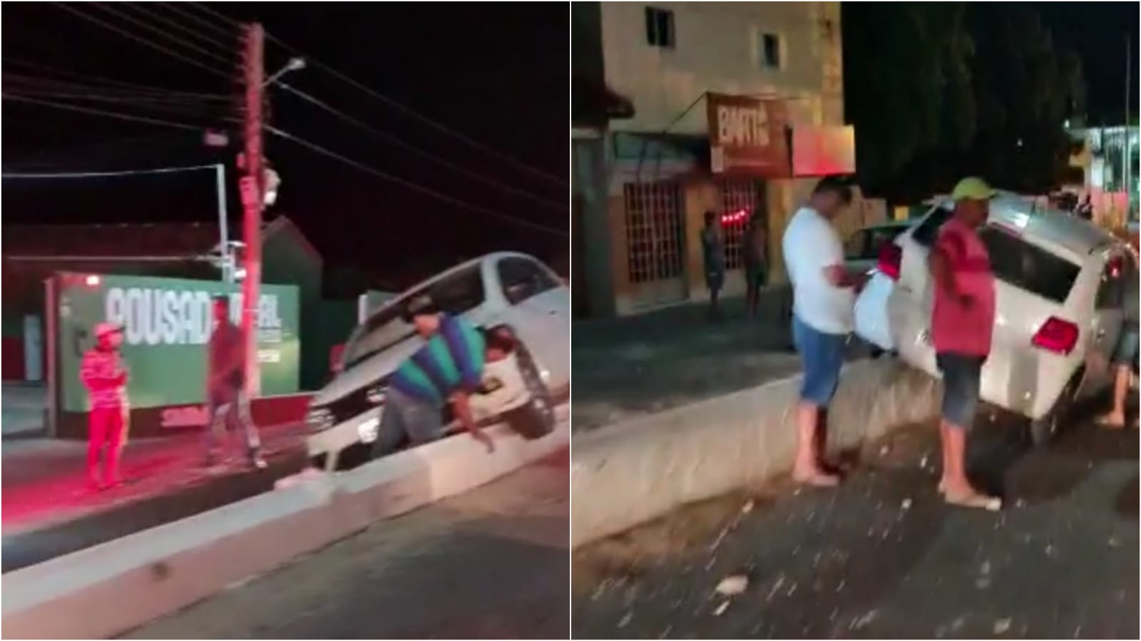 Ex-prefeito de Passagem perde controle de carro e sobe em mureta de rodovia na cidade de Patos