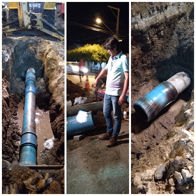 Após horas de serviço, Cagepa conclui reparo de adutora do Monte Castelo em Patos, na noite deste sábado (13)