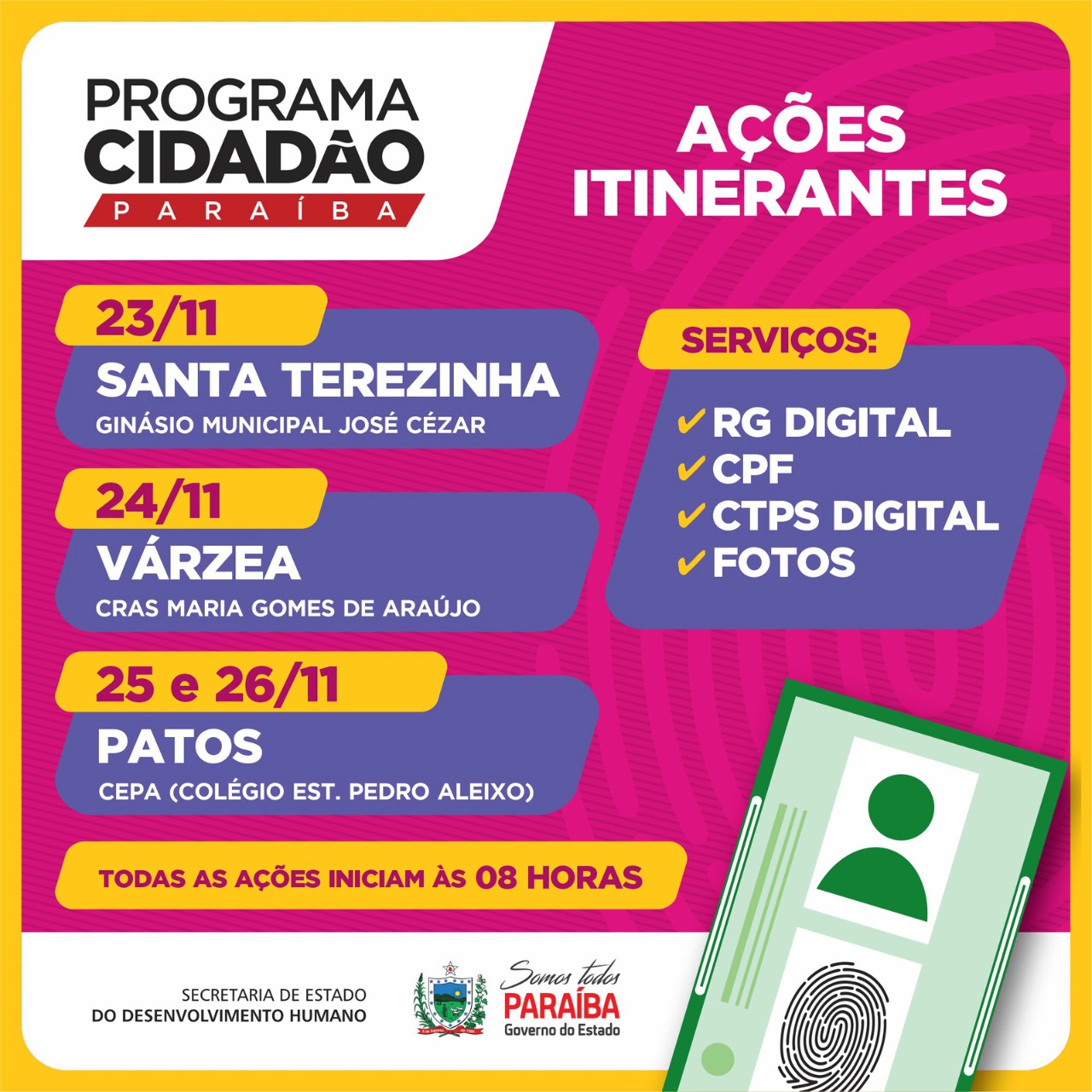 Após requerimento do vereador Salomão Cordeiro, Santa Terezinha receberá serviços sociais itinerantes