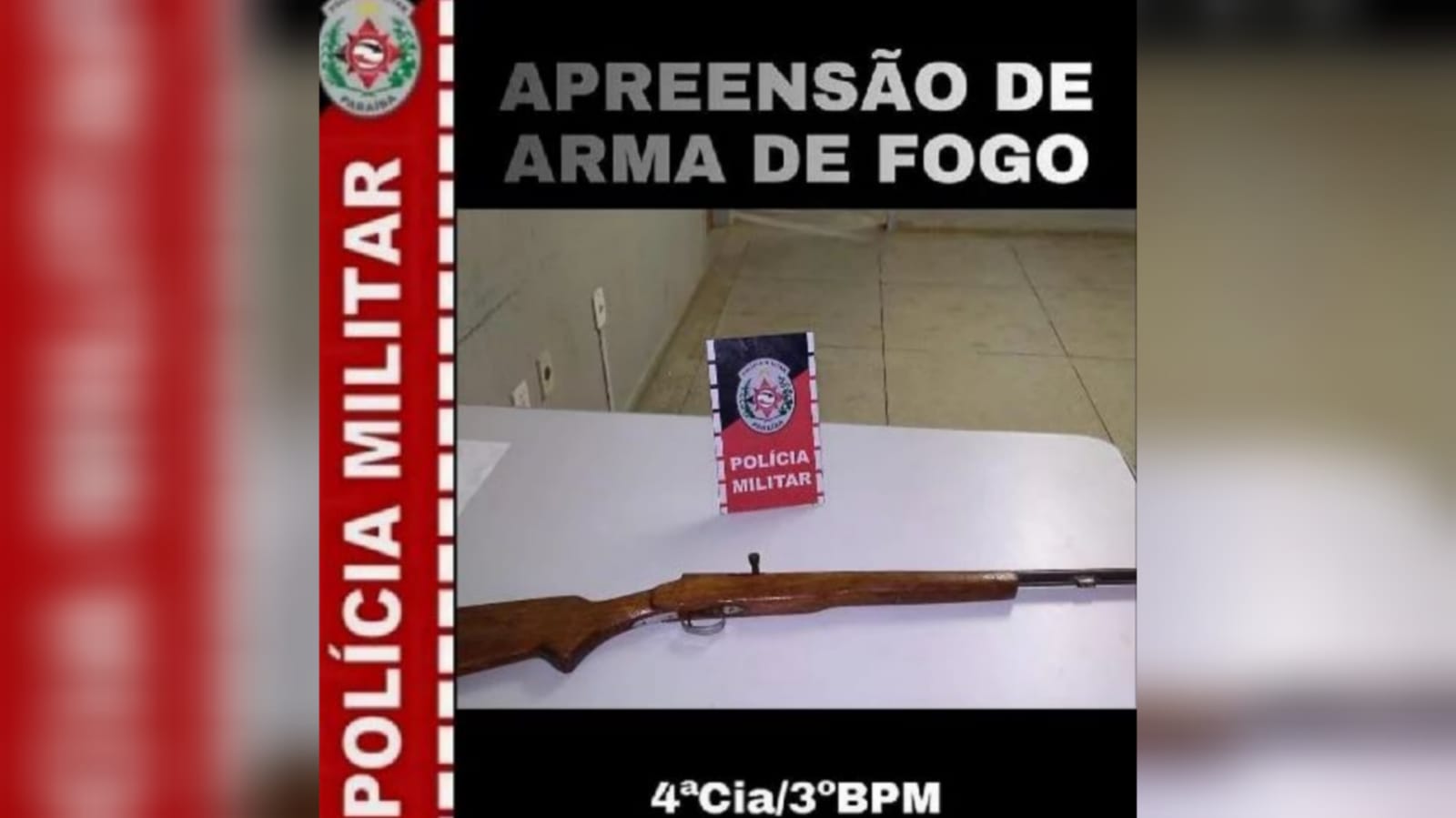 Polícia Militar apreende arma de fogo na cidade de Teixeira-PB