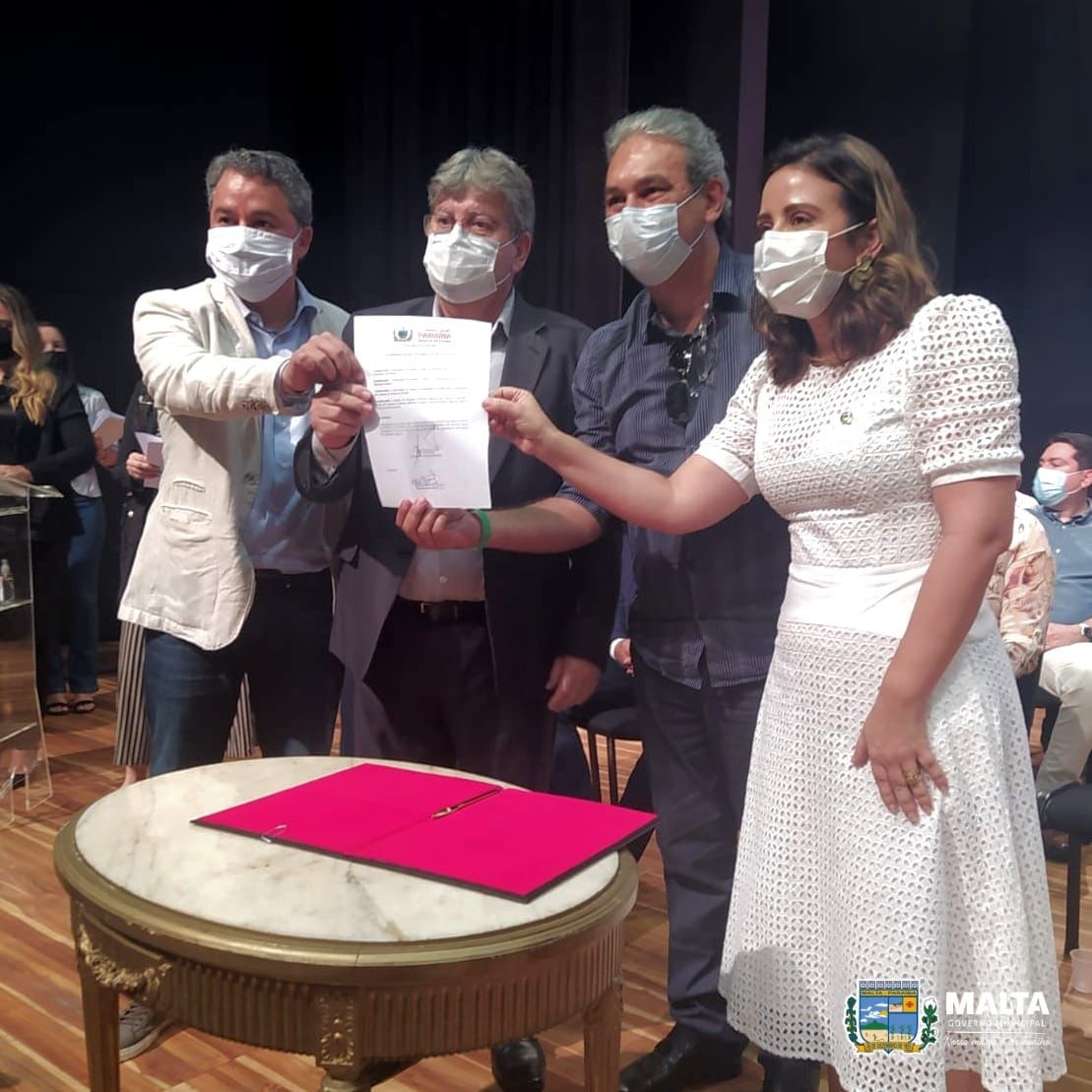 Secretário de administração de Malta, Diafrânio Fontes participa de assinatura de convênio para construção de uma creche