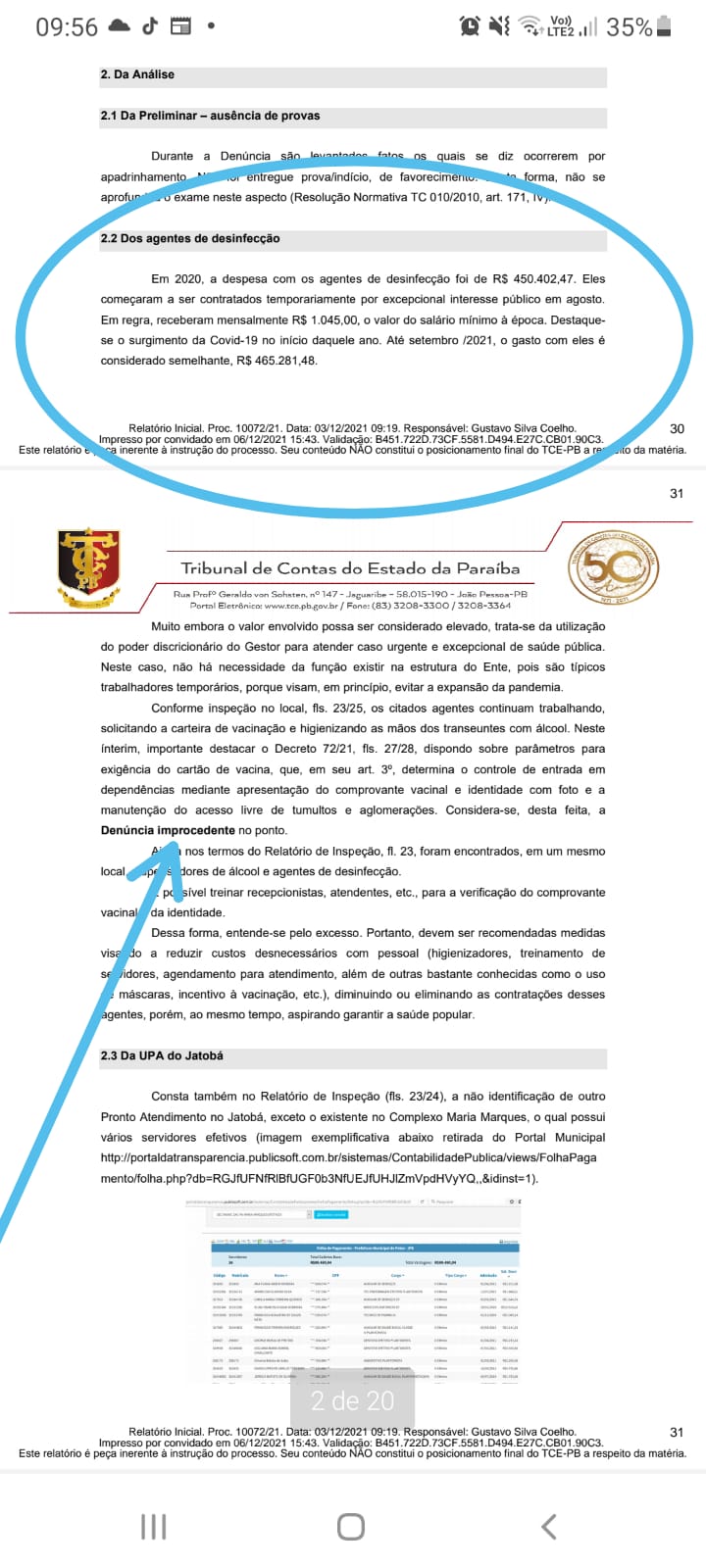 Prefeitura de Patos diz que Auditoria do TCE-PB constatou improcedência nas denúncias do vereador Josmá