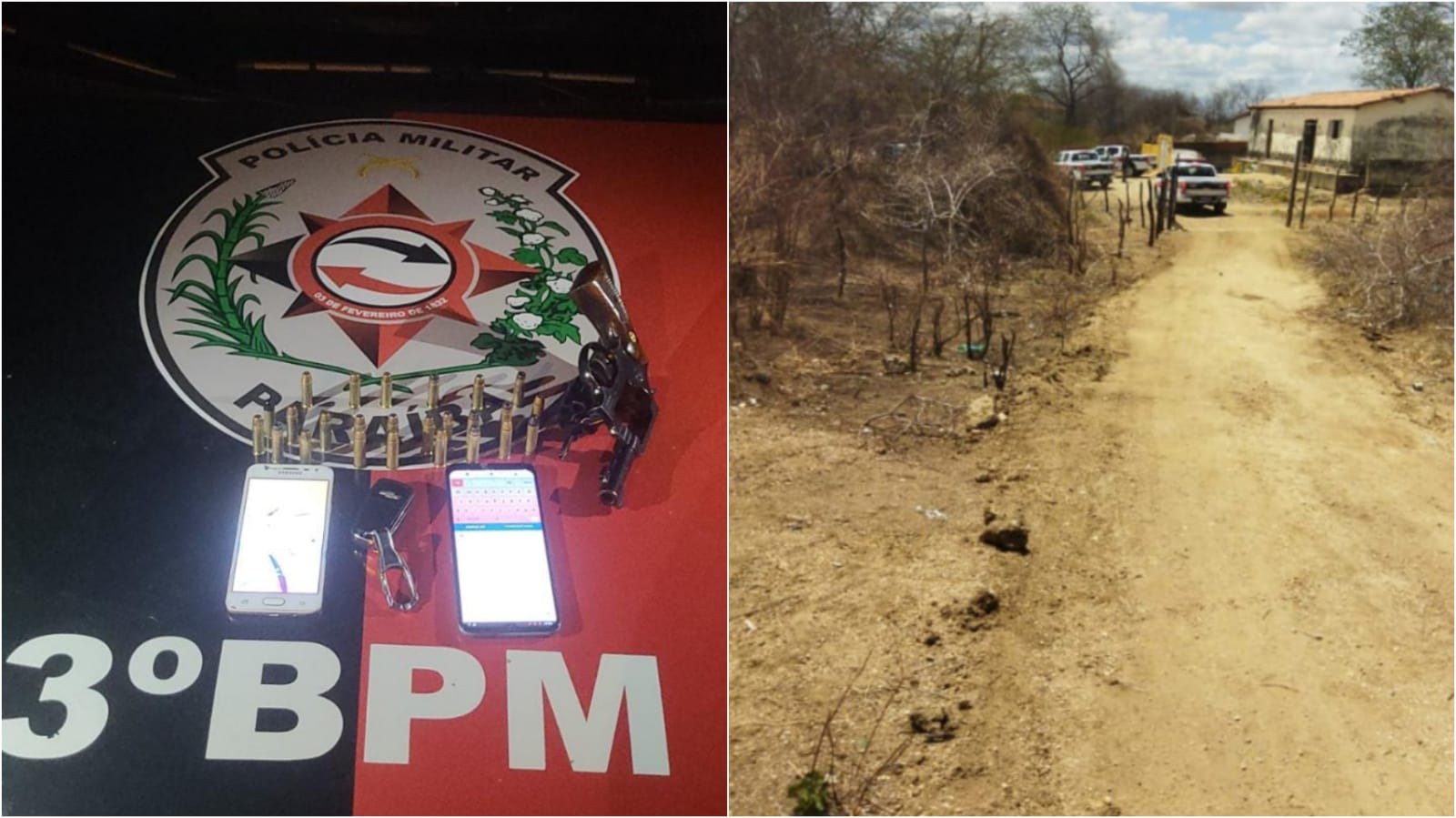 Polícia Militar prende dois indivíduos e apreende veículo roubado, arma de fogo e munições na tarde de hoje (08), no Vale do Piancó