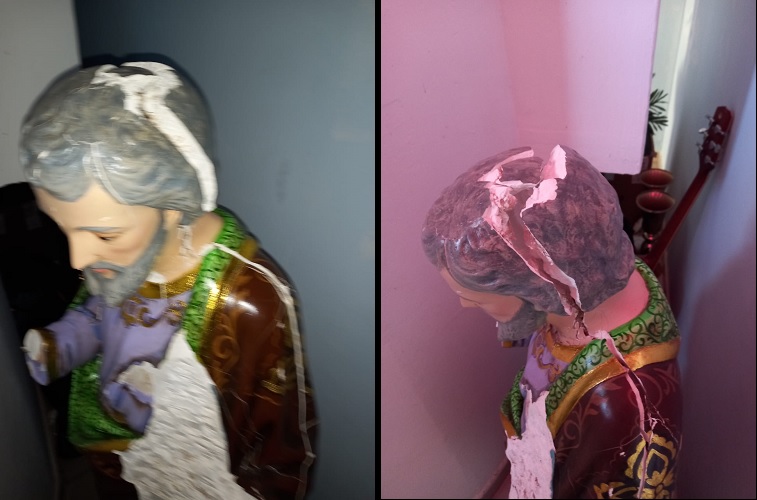 Homem com sinais de embriaguez invade igreja e quebra imagem de santo, no Vale do Piancó