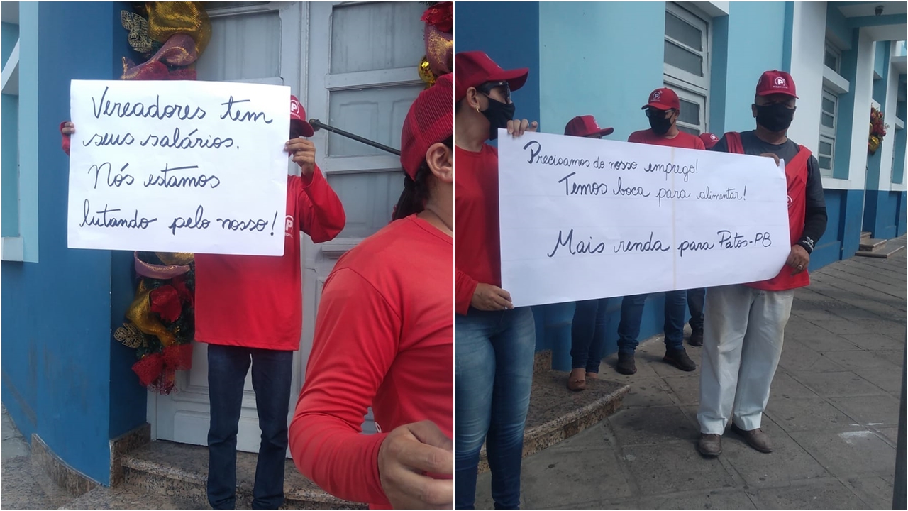 Após anúncio de cancelamento, funcionários da Rizzo Park fazem protesto em frente à Prefeitura de Patos; Vídeo