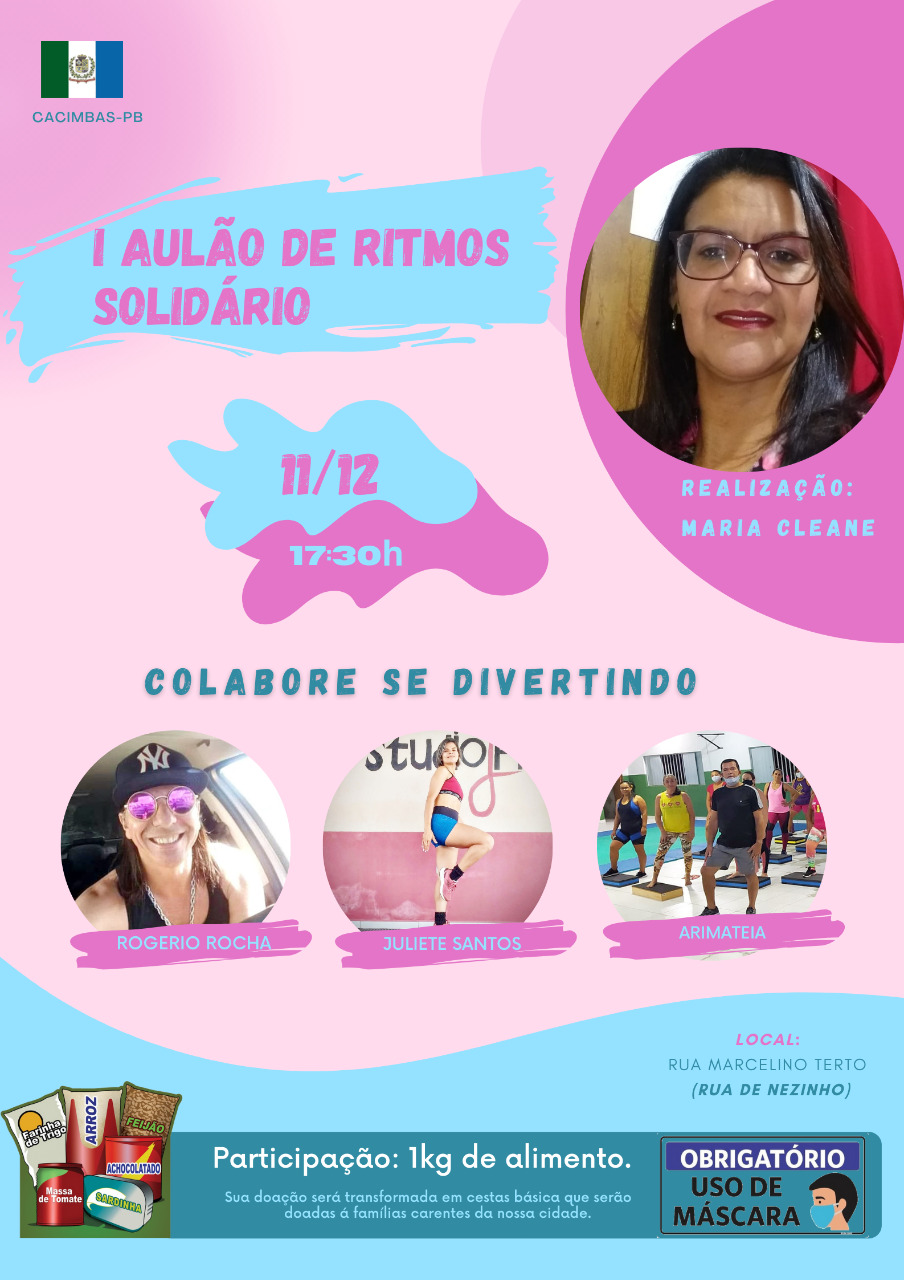 Será realizado neste sábado o I Aulão de Ritmos Solidário na cidade de Cacimbas-PB